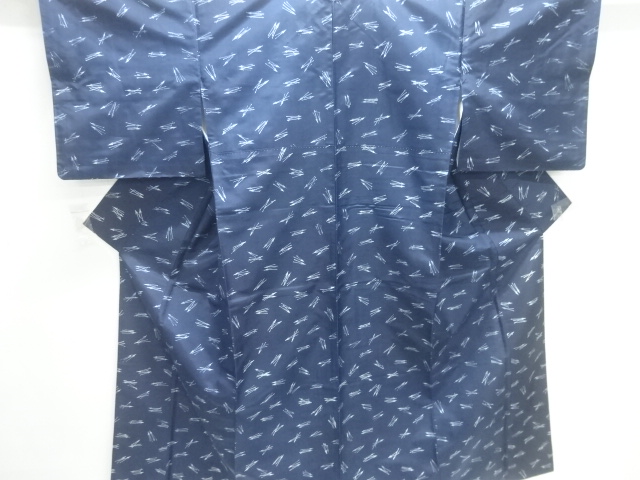 JAPANESE KIMONO / ANTIQUE HITOE KIMONO / SILK / OSHIMA TSUMUGI / DYED / PINECONE